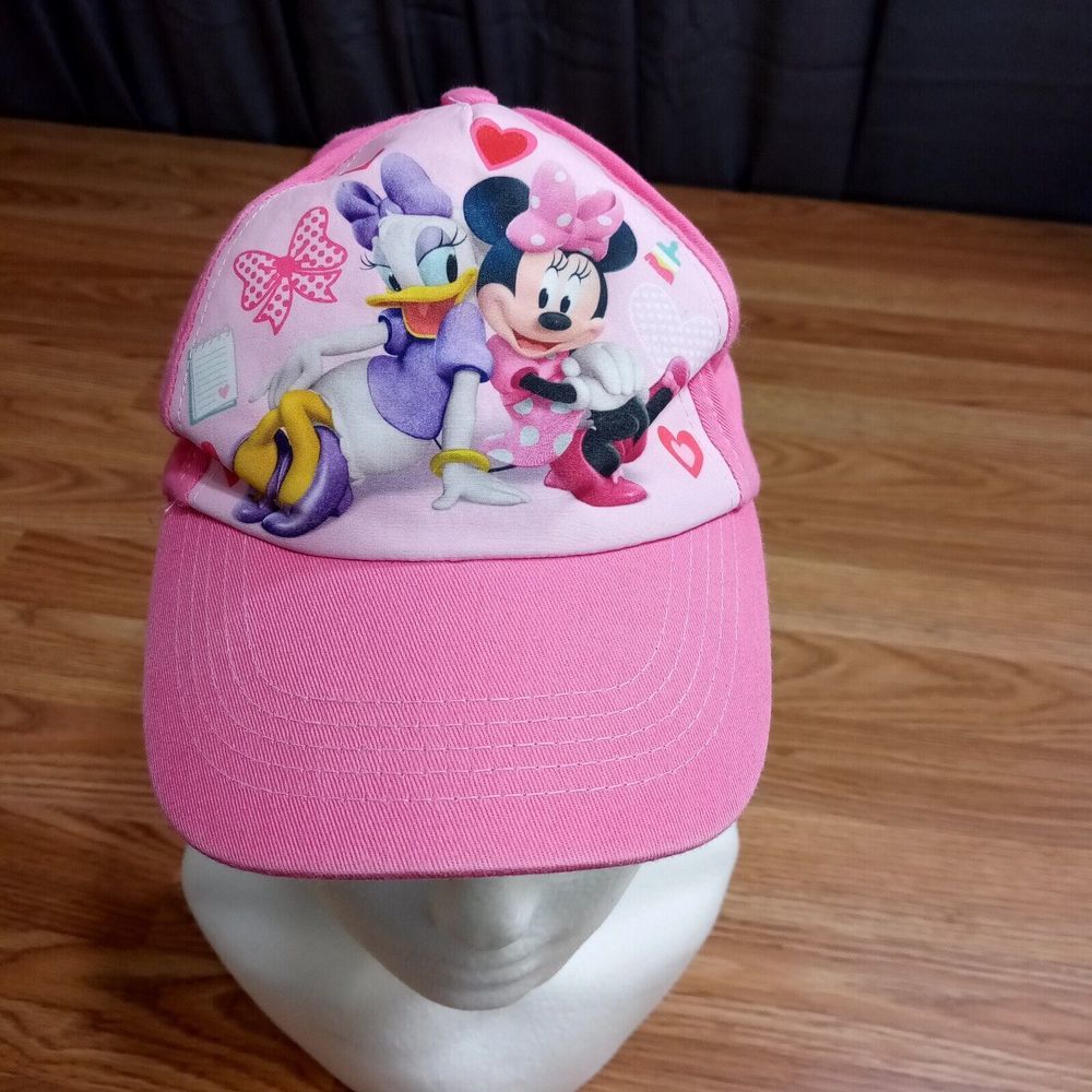 Disney Hat Cap‎ Baby Toddler Minnie and Daisy Pink Hook and Loop Strap